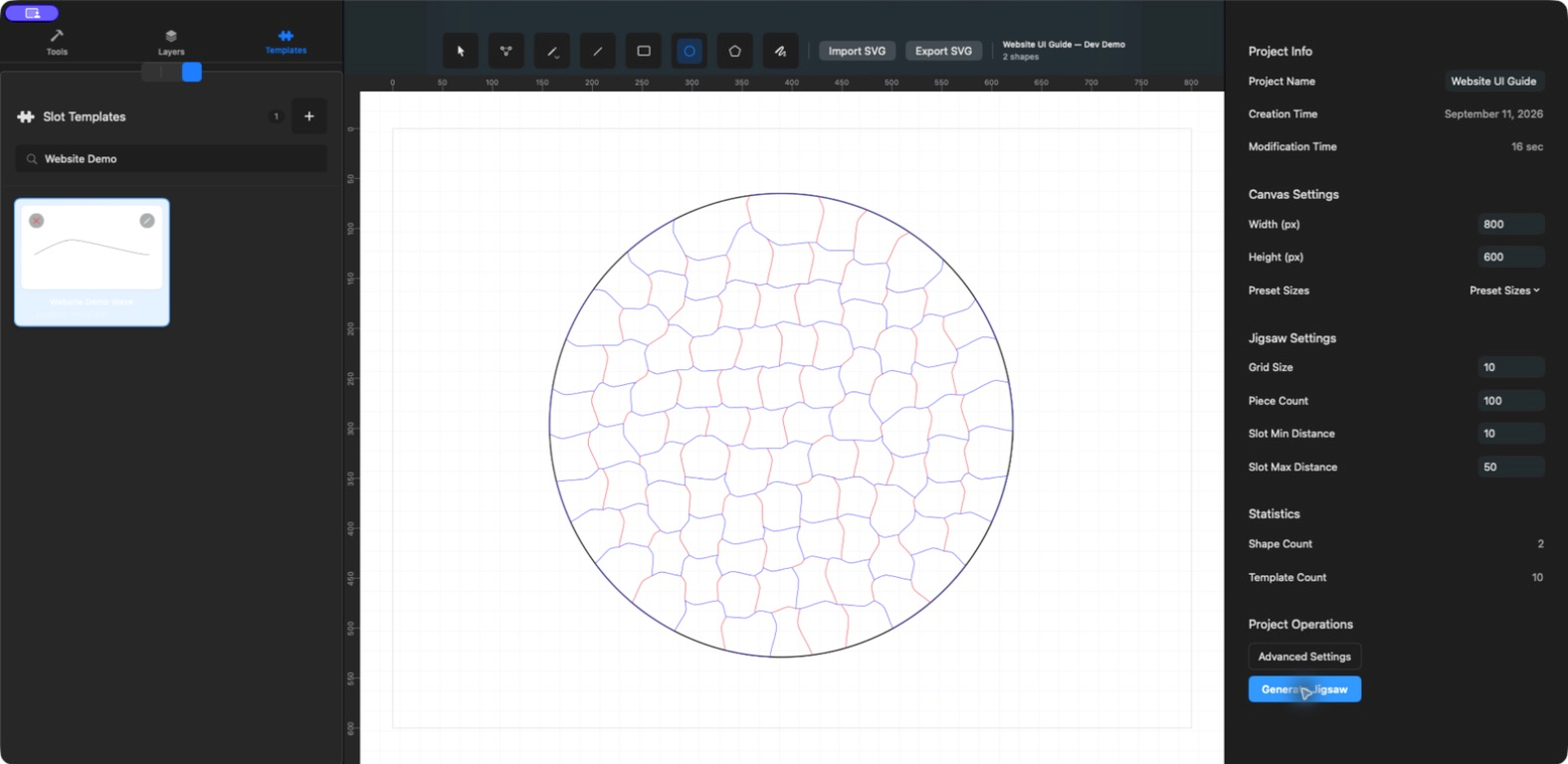After generation · Website Demo Wave