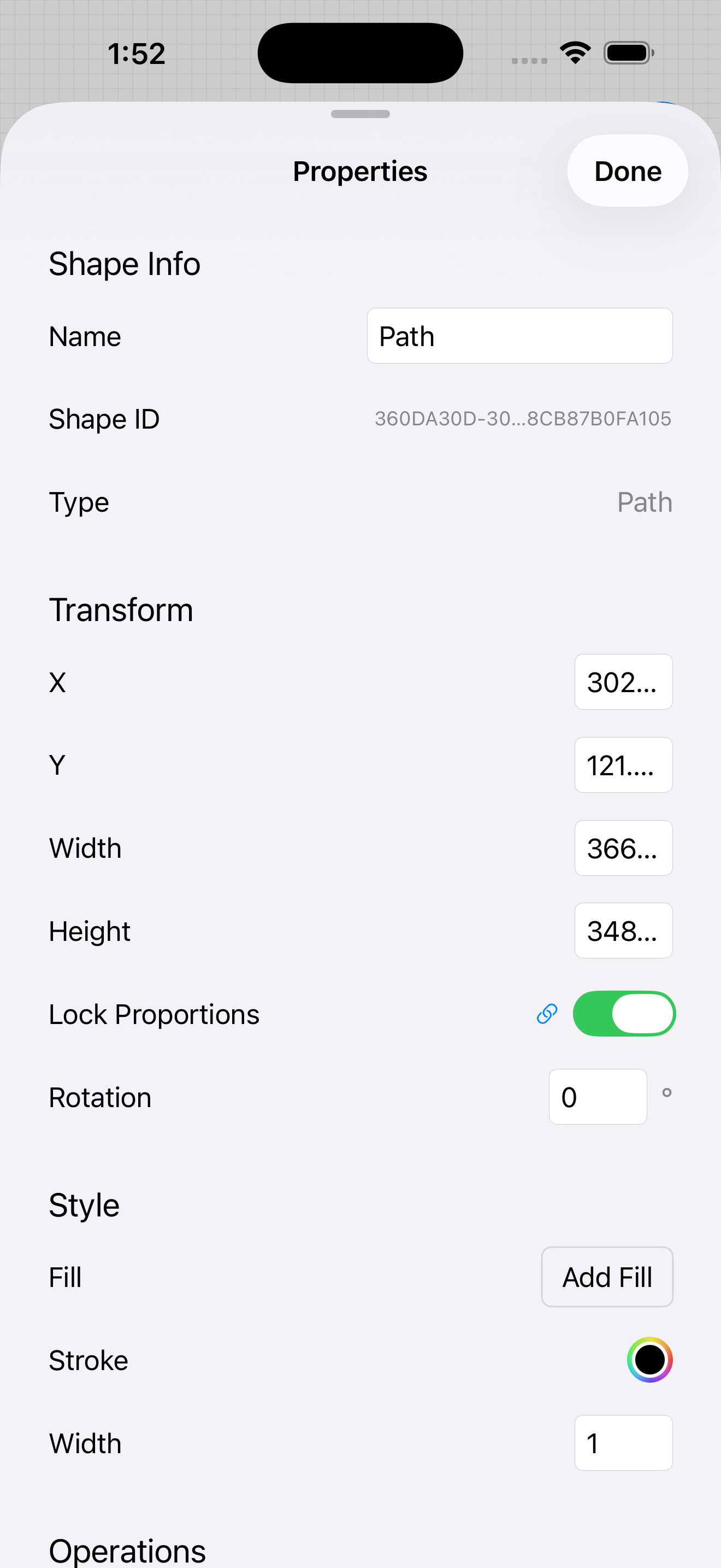 iPhone · Select an object to refine its properties
