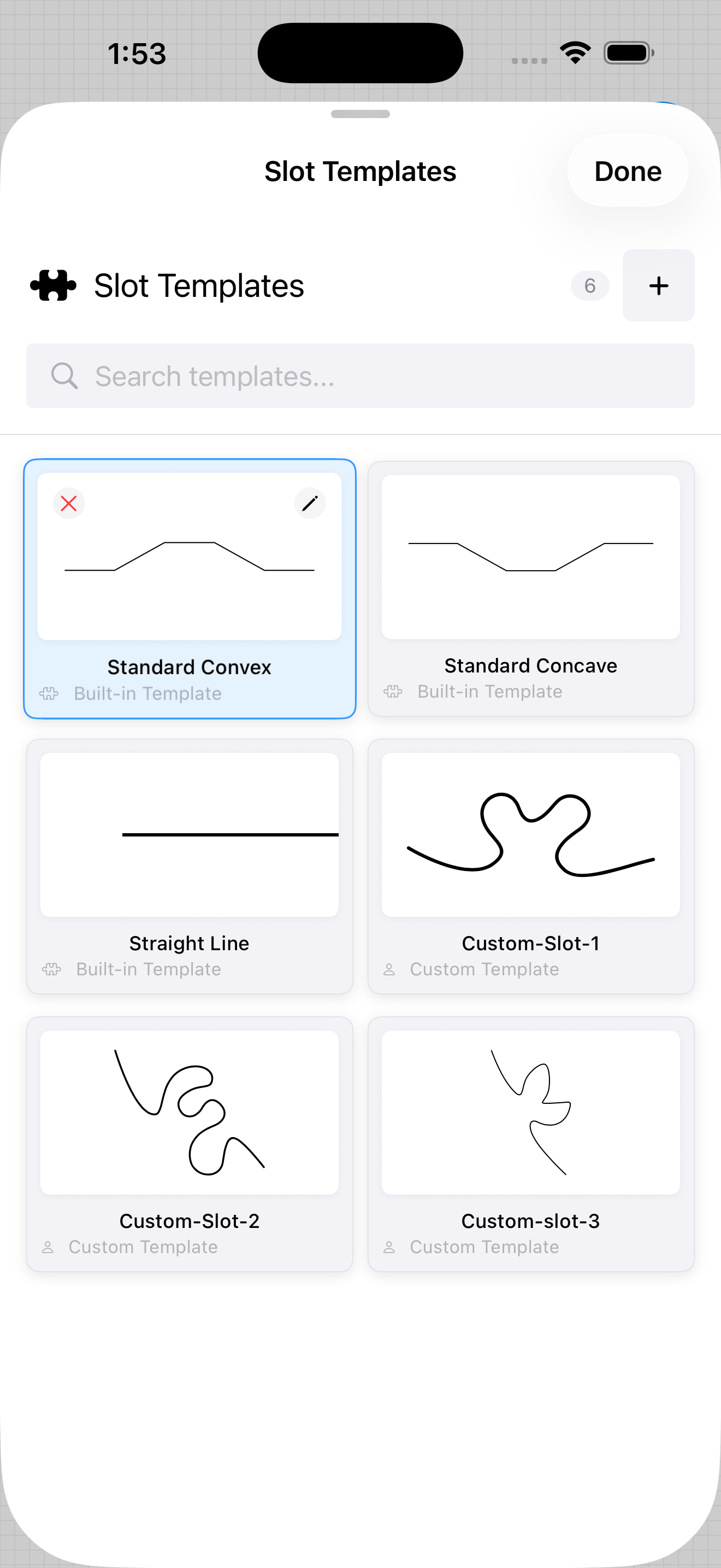 iPhone · Find a connection style in the template library