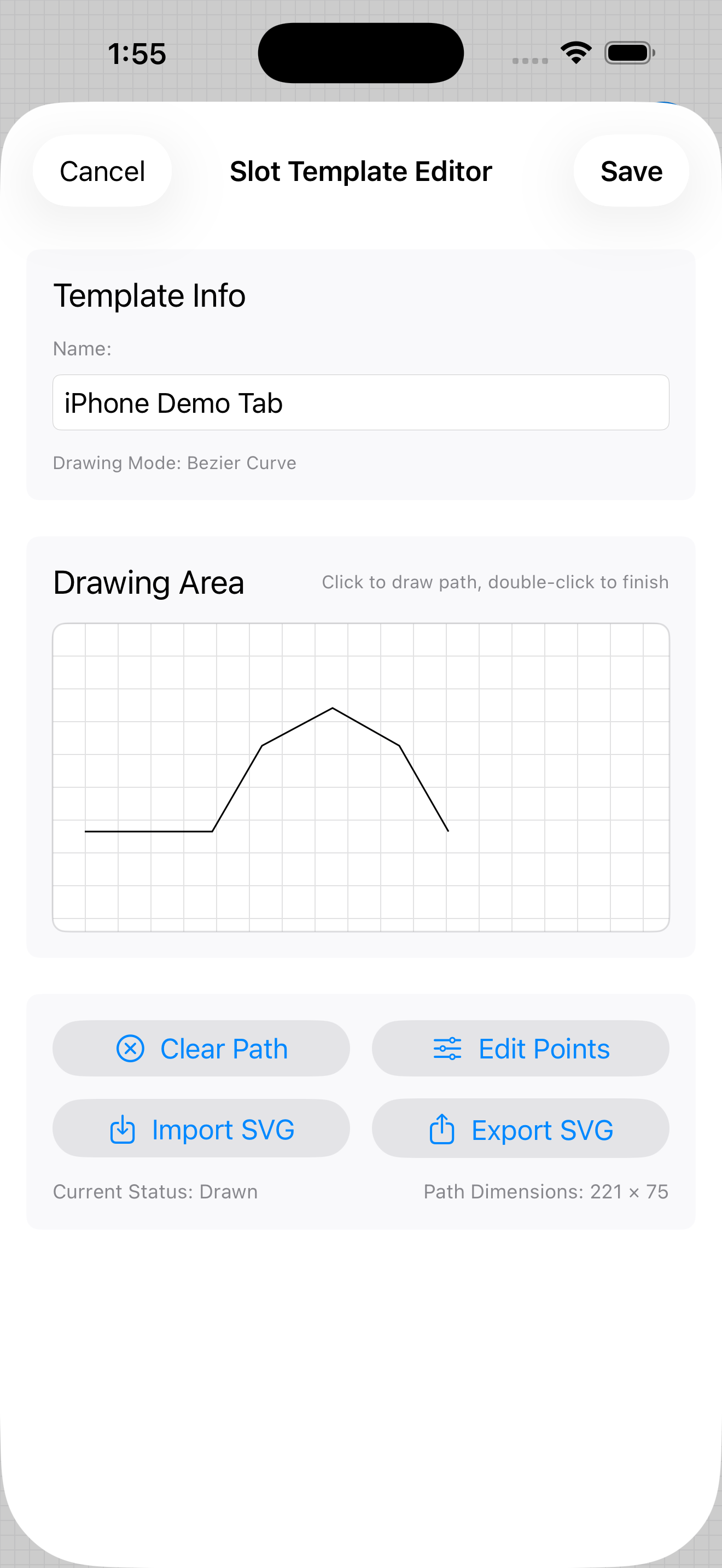 iPhone · Name and draw the path