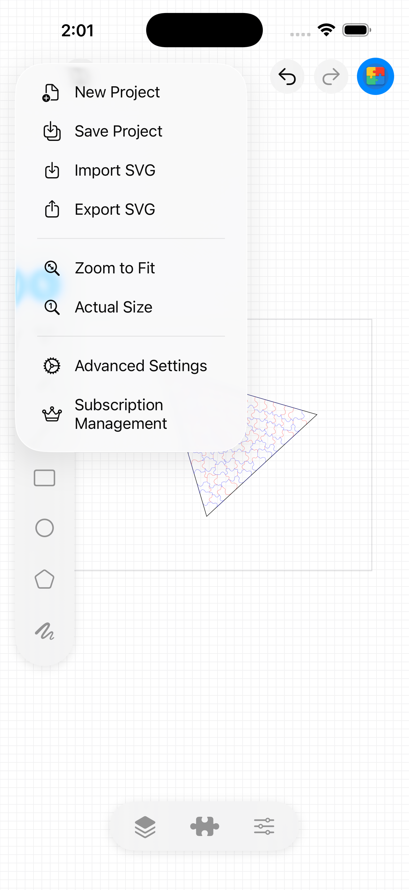 iPhone · Editor menu