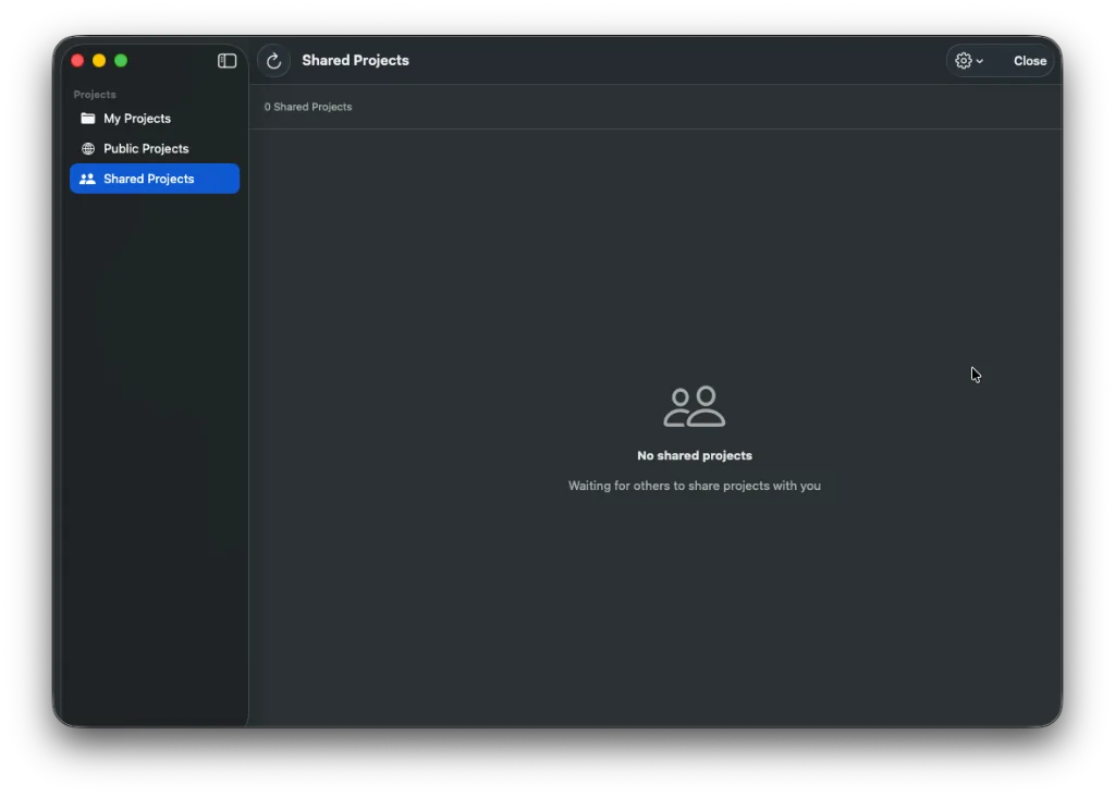 CloudKit projects shared with the user